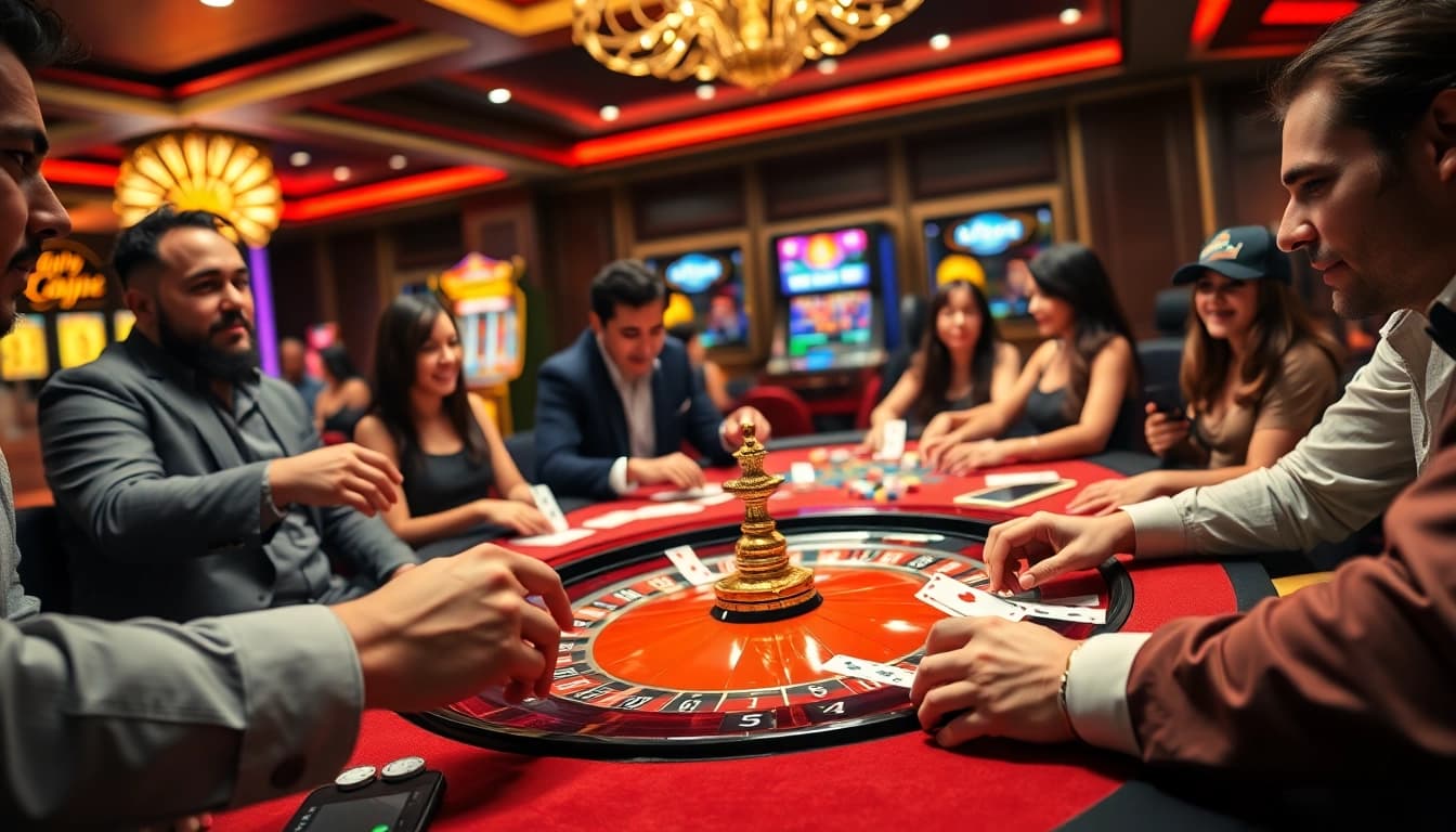 Exciting hands placing bets at a casino table while exploring link vào five88 for thrilling online gaming.