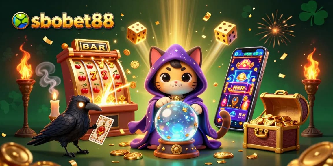 Bet on sbobet88 with exciting jackpot elements and mystic characters in a vibrant casino scene.