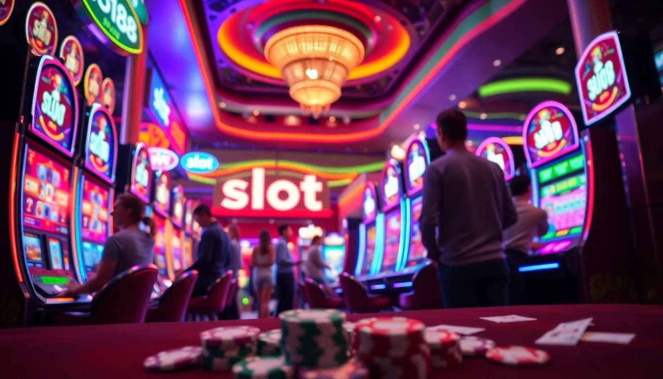 Exciting gameplay experience at slot88 machines in a luxurious casino setting.