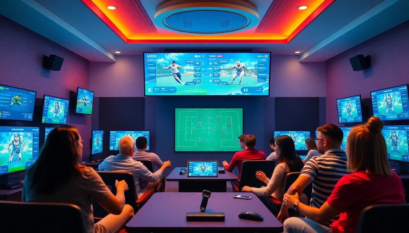 Exciting online gaming community at https://kjc.football/ showcasing fantasy football in a modern virtual game room.