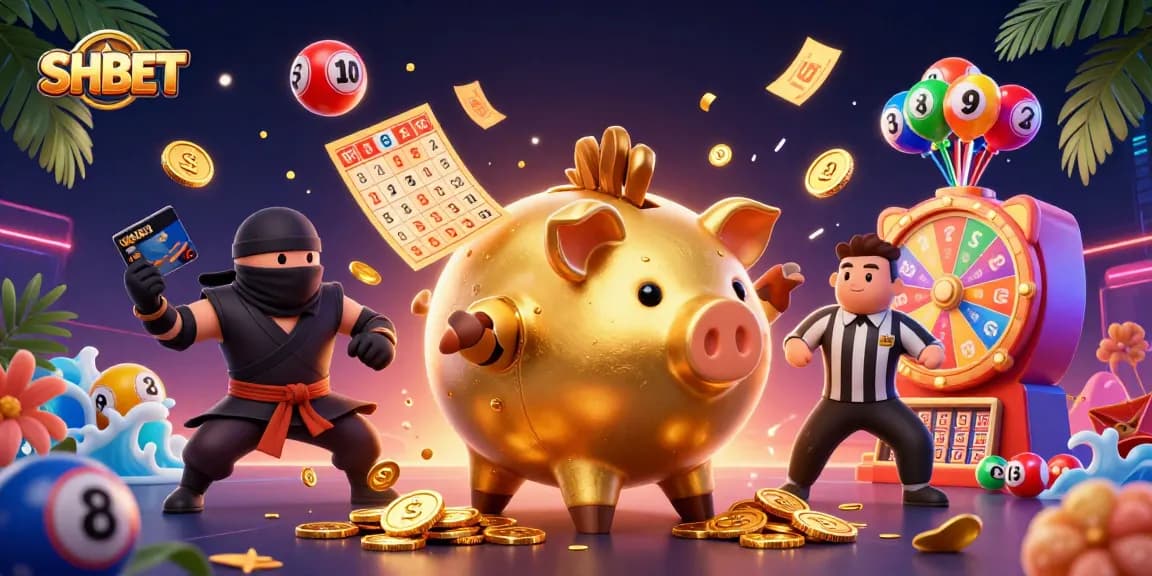 Experience the thrilling action of SHBET as a cartoon piggy bank sumo wrestler steals the show with dramatic effects.
