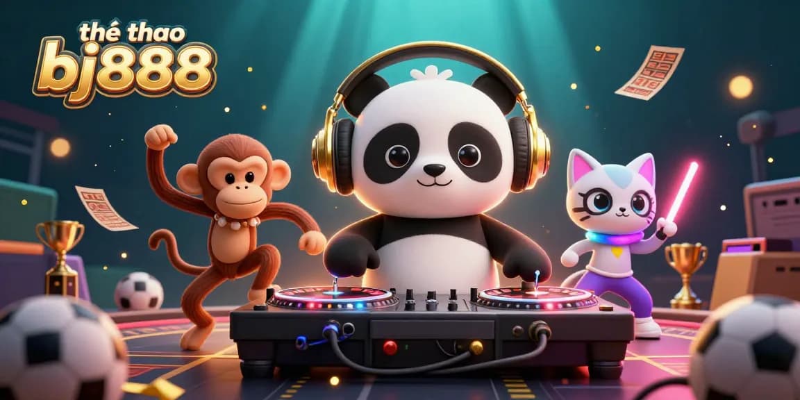 Join the excitement of thể thao bj888 with vibrant characters and dynamic gaming elements in this stunning digital illustration.
