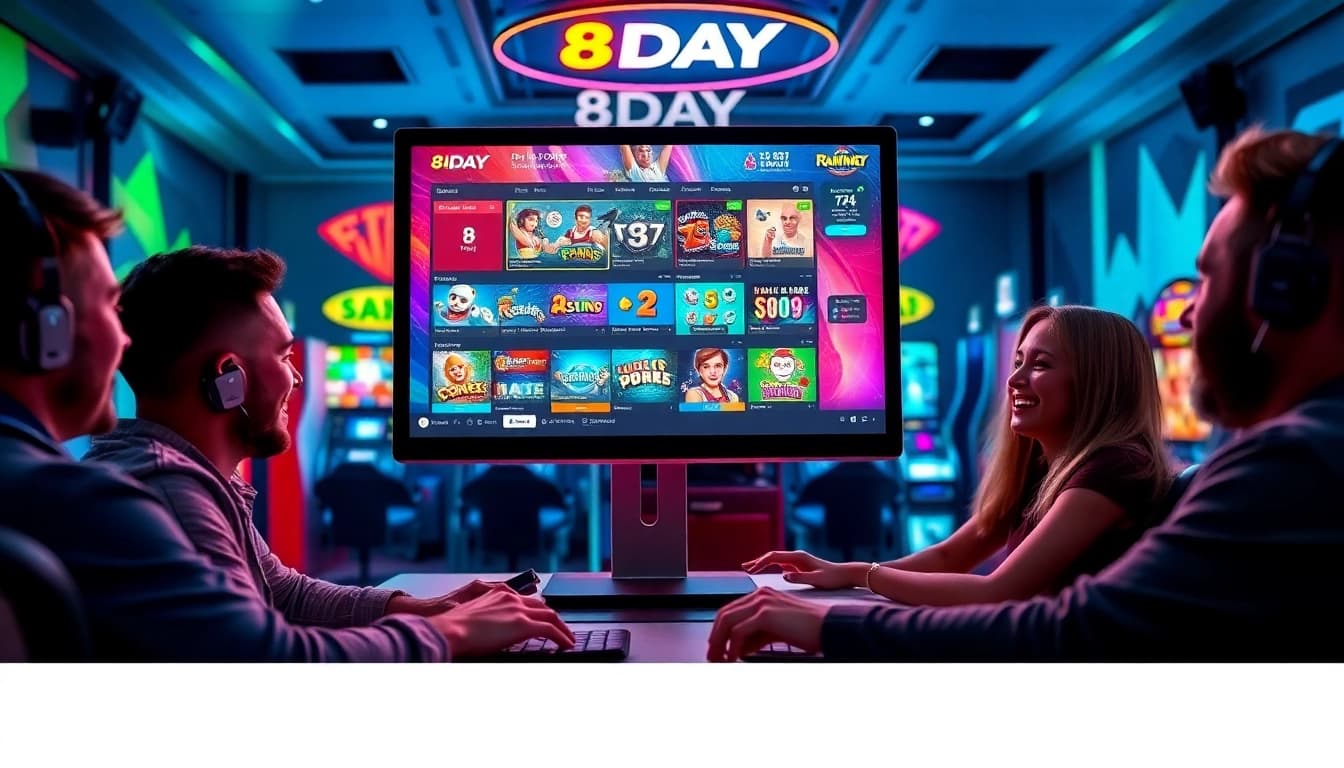 Exciting online gaming experience at 8DAY platform with vibrant games and engaged players.