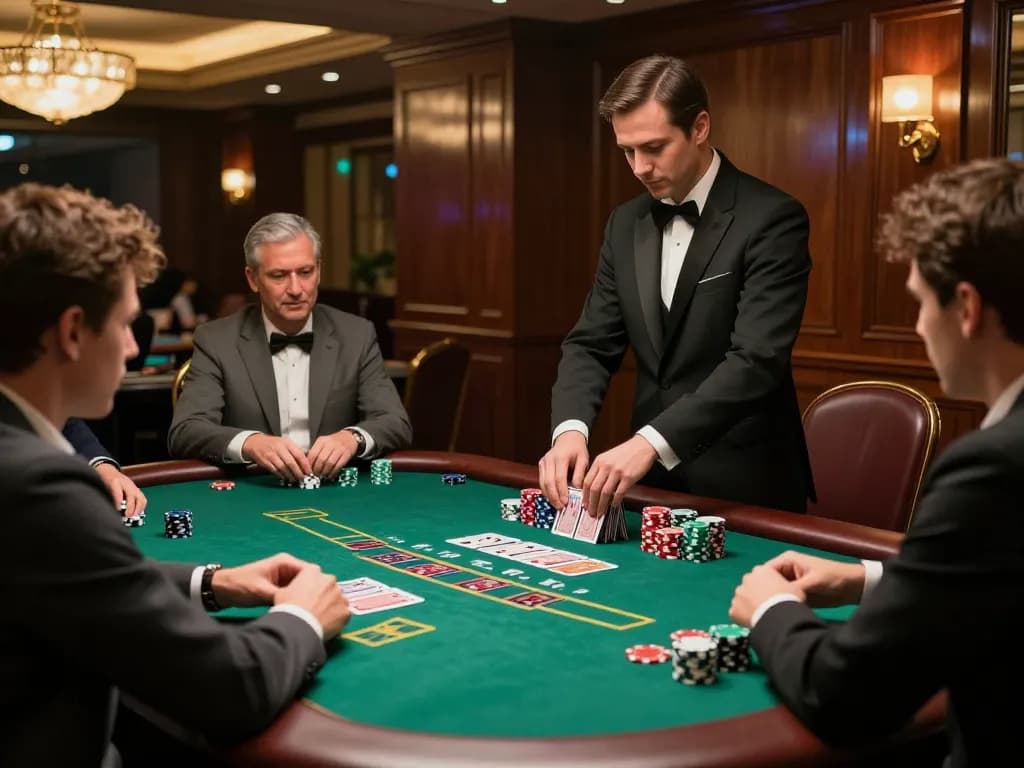 Players strategizing at the 789CLUB blackjack table, immersing in a thrilling gaming experience.