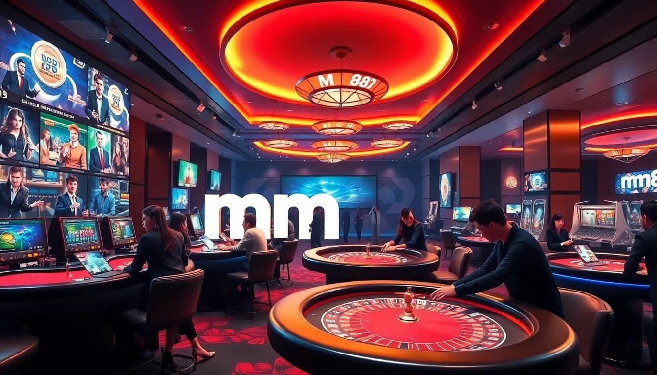 Experience the thrill of online gaming with mm88 in a lively casino setting.