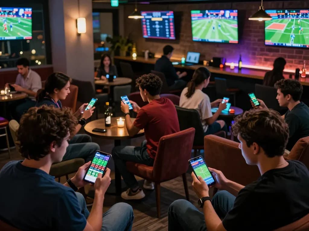 SPBO adegan taruhan olahraga menunjukkan pemain yang terlibat dengan odds langsung dan statistik pertandingan