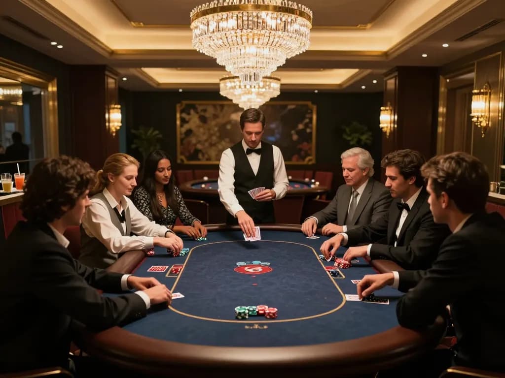 VIP players at Go99 poker table, enjoying a luxurious casino experience.