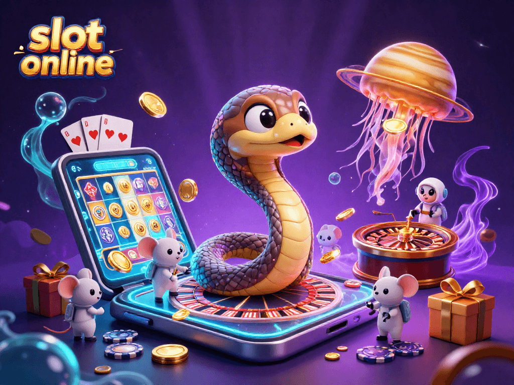 Engage with slot online excitement as astronaut mice bet on Saturn's roulette ring.