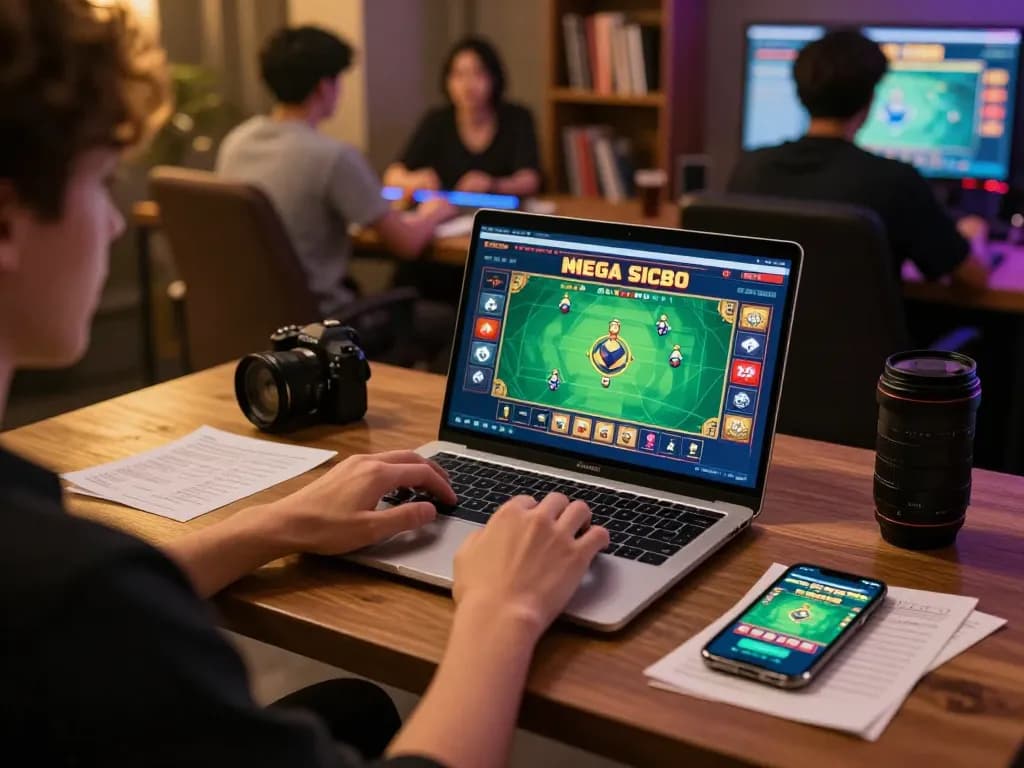 Mega Sicbo game interface displayed on laptop during engaging online casino session