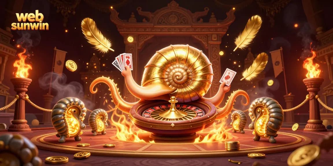 Join the excitement of web sunwin as the giant nautilus spins the roulette with glowing cards.