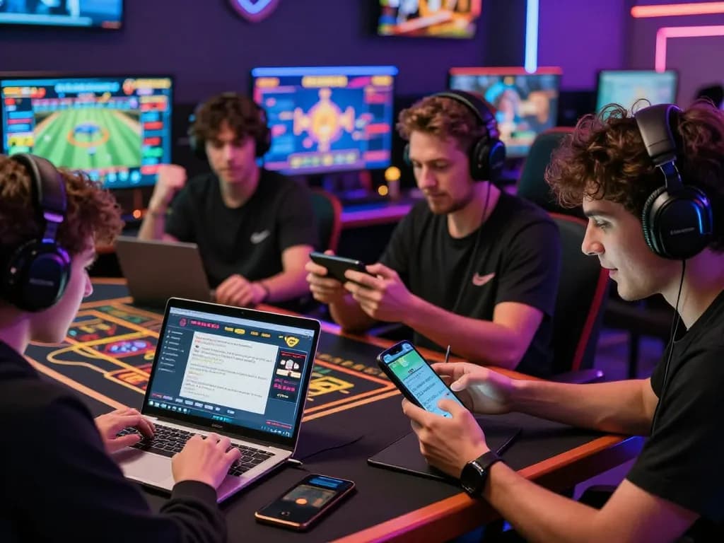 Engaged gamers on devices showcasing the thrilling online betting experience with tg88 platform.