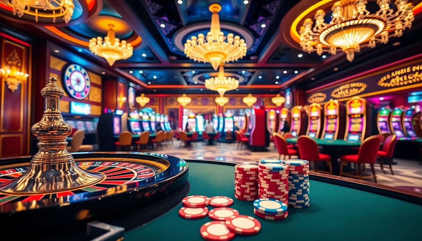 Experience the excitement at https://kk55.boutique/ with vibrant casino games, glowing chips, and thrilling players.