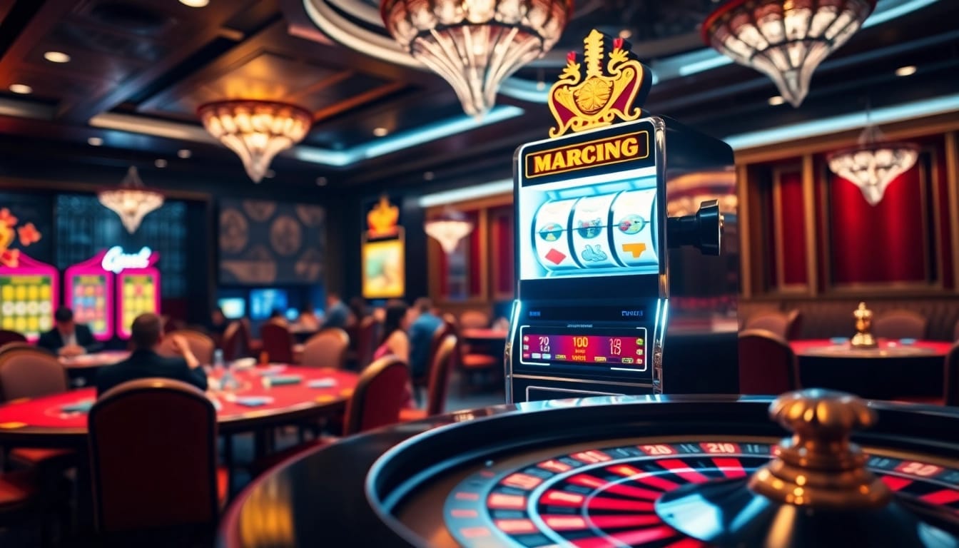 Experience the excitement of winning on the mk8 slot machine in a vibrant casino setting.