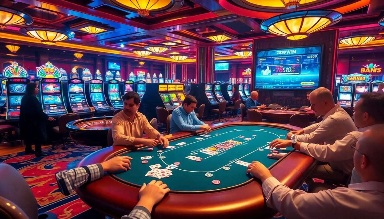 Experience the thrill of high-stakes gaming at https://789win1.black with luxurious casino visuals featuring poker and slot machines.