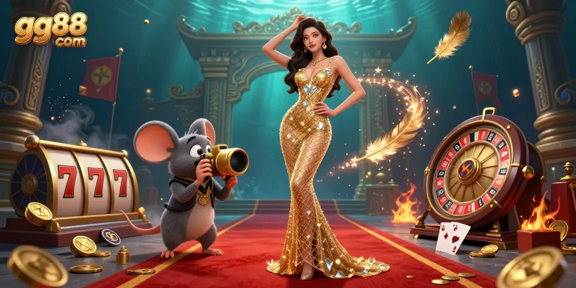 Spin and win at gg88 com with vibrant casino elements in a 3D captivating scene.