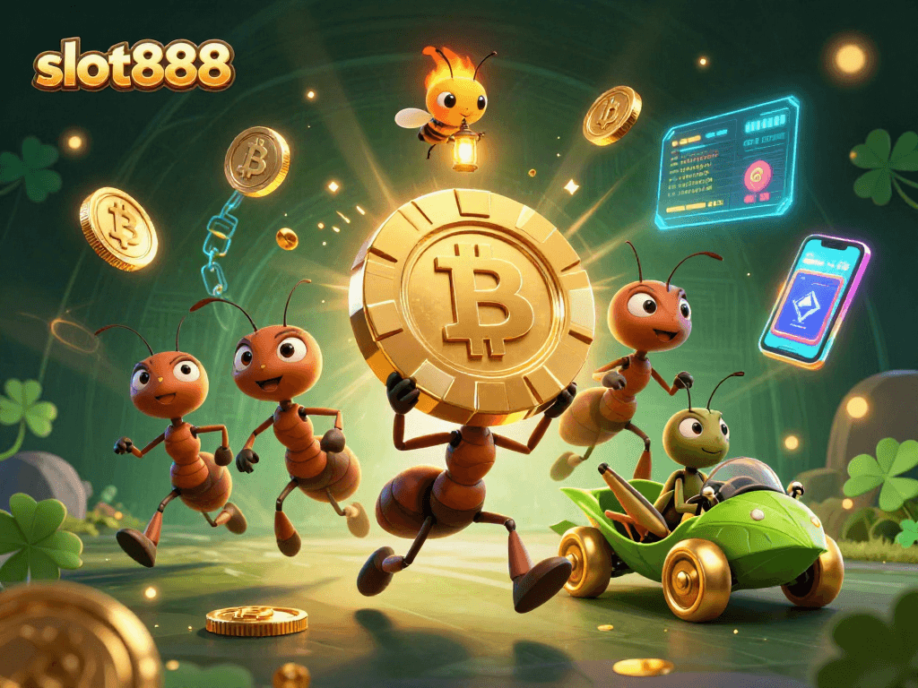 Slot888 membawa chip poker emas dalam perampokan seru bersama tim semut, penuh detail menarik.