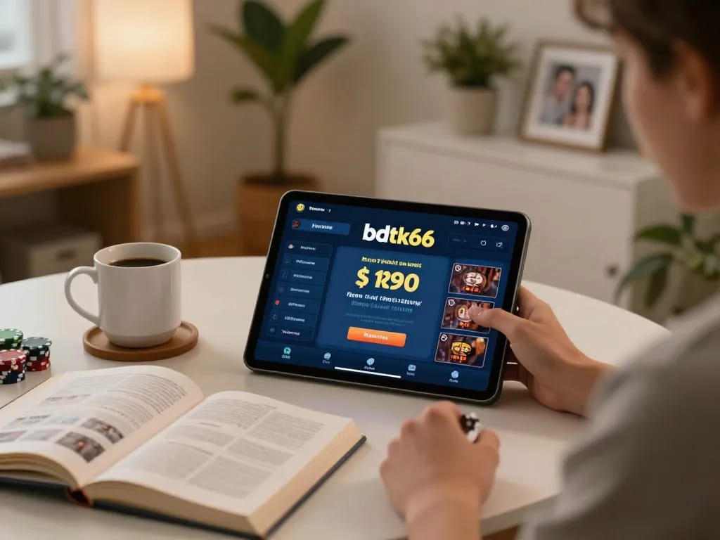 Engaging in the bdtk66 online casino experience from a cozy home setup