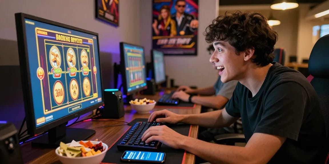 Player engaged in bonus buy slots action in an exciting online casino setting.