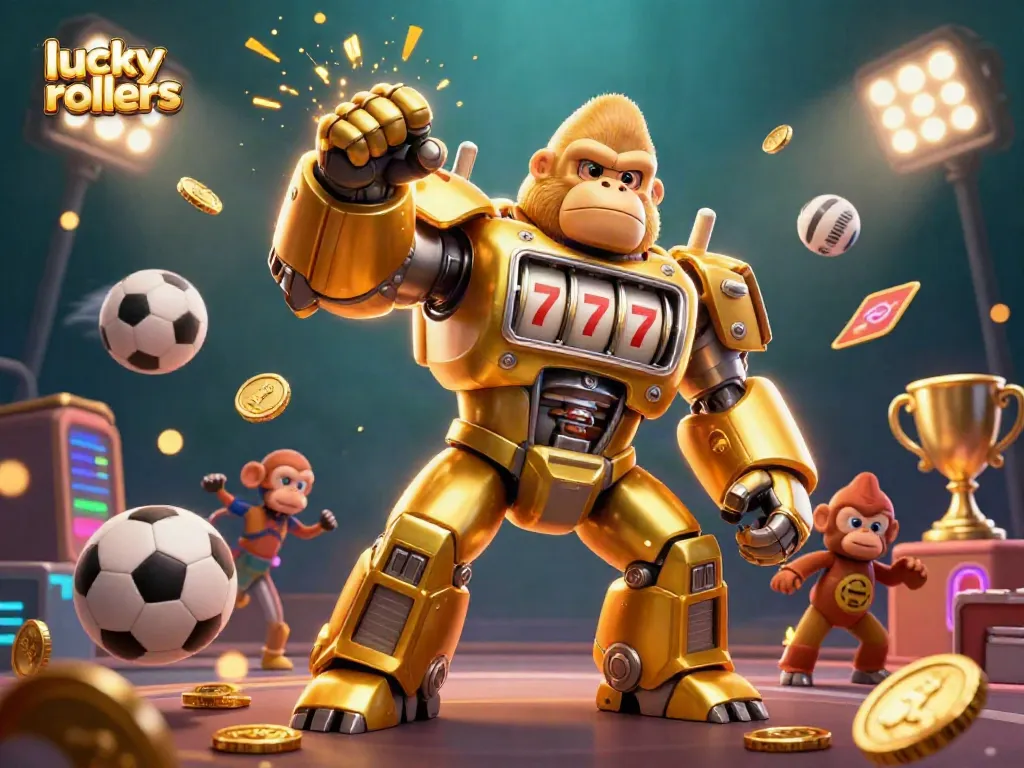 Lucky rollers showcase high-stakes gaming action with engaging characters in a crypto casino vibe.