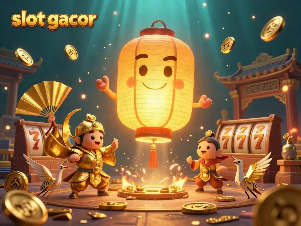 Menangkan jackpot dalam permainan slot gacor dengan karakter utama yang bercahaya di kasino malam yang meriah.
