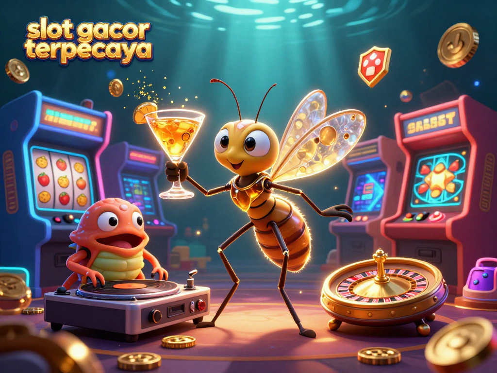 Experience thrilling wins with slot gacor terpercaya in a vibrant casino-themed scene.