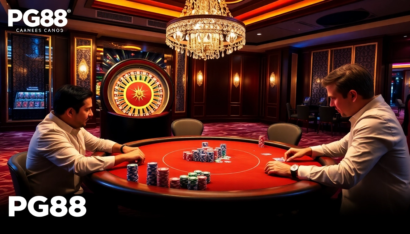 Engaged players experience the thrill of PG88 poker in a luxurious casino environment.
