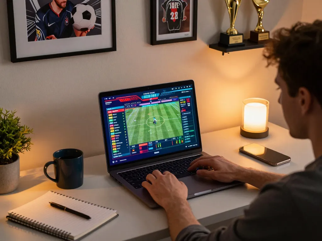 may88 user placing sports bets online, engaging in exciting gameplay interaction with live updates
