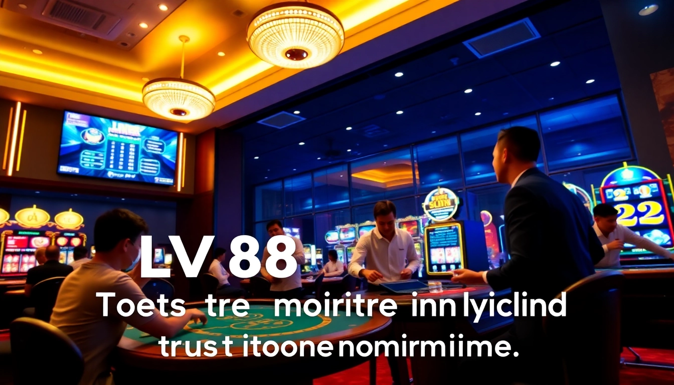 LV88 online casino experience with players enjoying various games in a vibrant atmosphere.
