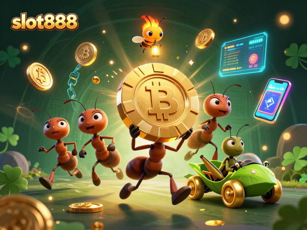 Slot888 membawa chip poker emas dalam perampokan seru bersama tim semut, penuh detail menarik.