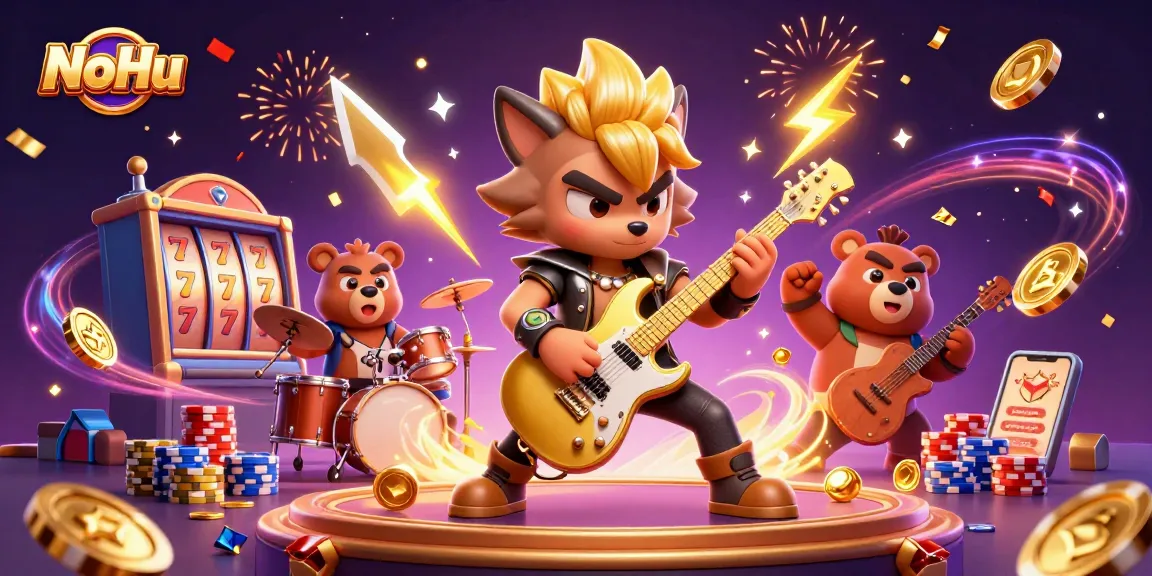 NoHu transforms the casino experience with vibrant characters and dazzling slot game elements in action.
