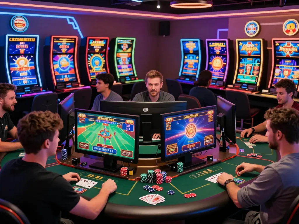 Kuwin online gaming scene showcasing players in an exciting virtual casino.