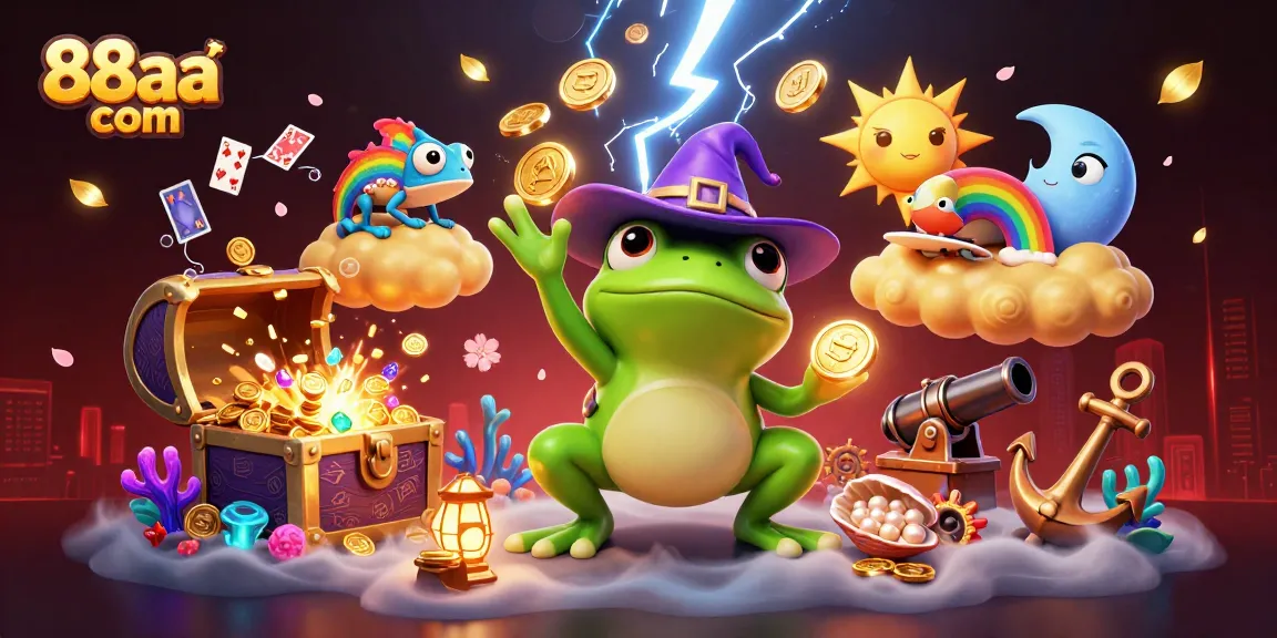 Experience the thrill of gaming with 88aa com's vibrant casino illustration featuring dynamic characters and elements.