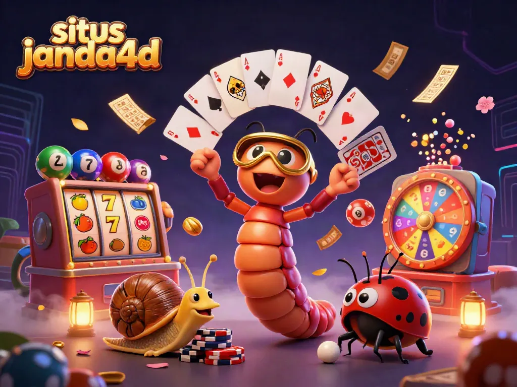 Visualisasi situs janda4d dengan dealer kartun dan bola lotere menggembirakan.