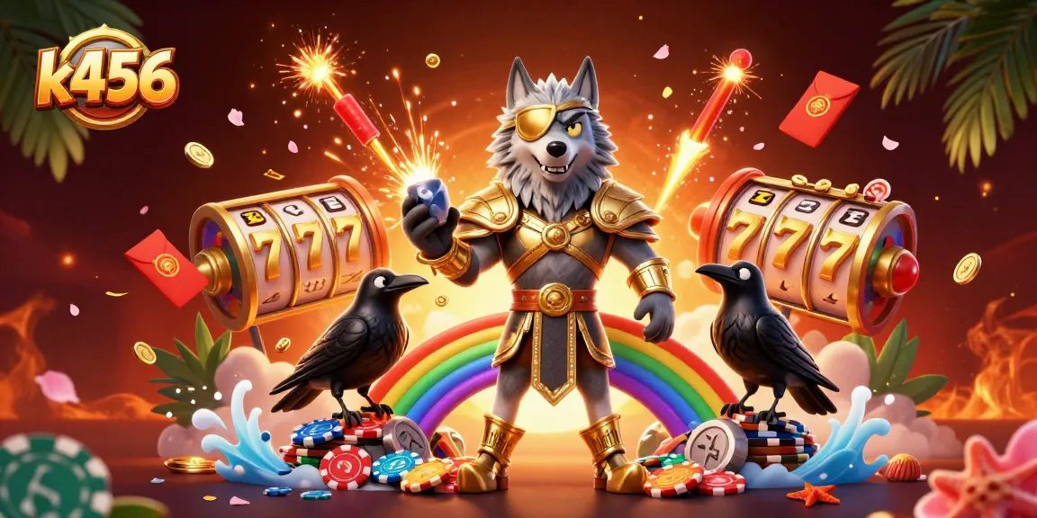 k456 oferece uma experiência única com uma ilustração vibrante de um cassino online.