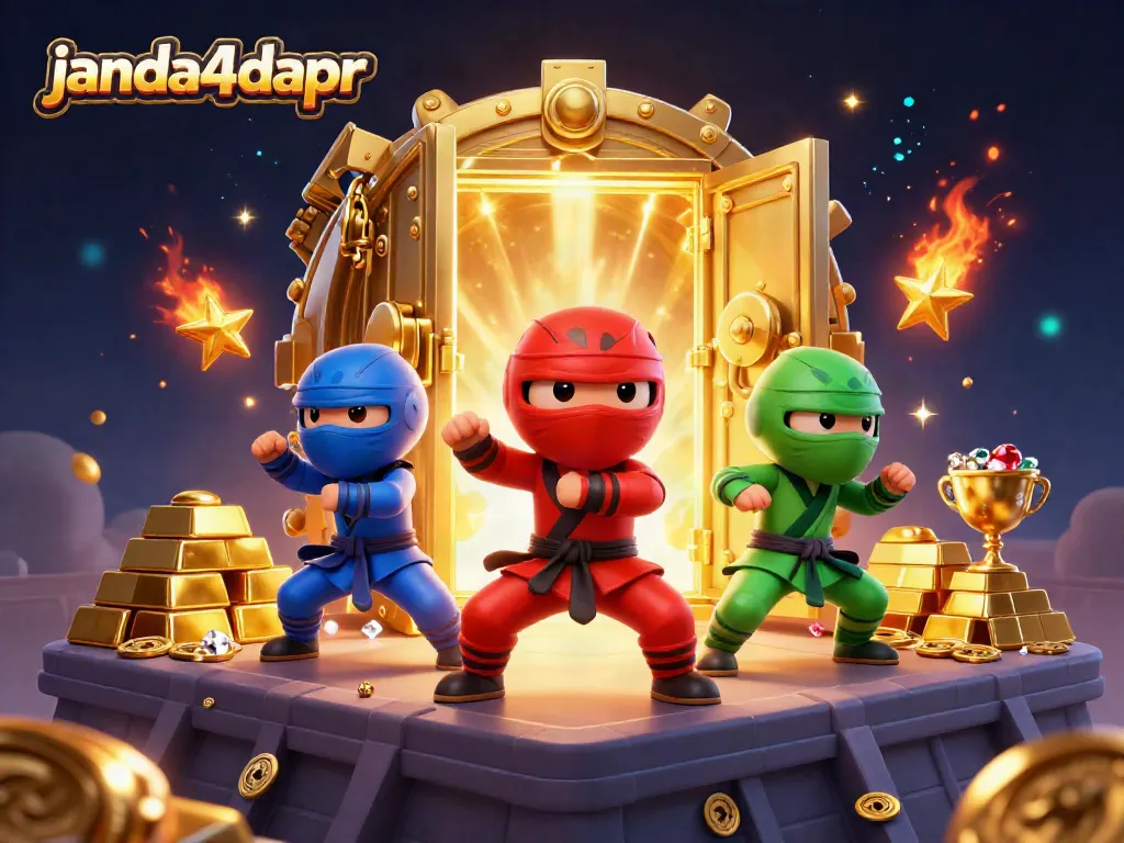 Janda4dapr menyajikan keseruan permainan dengan tim ninja chameleon dalam aksi akrobatik yang mengesankan.