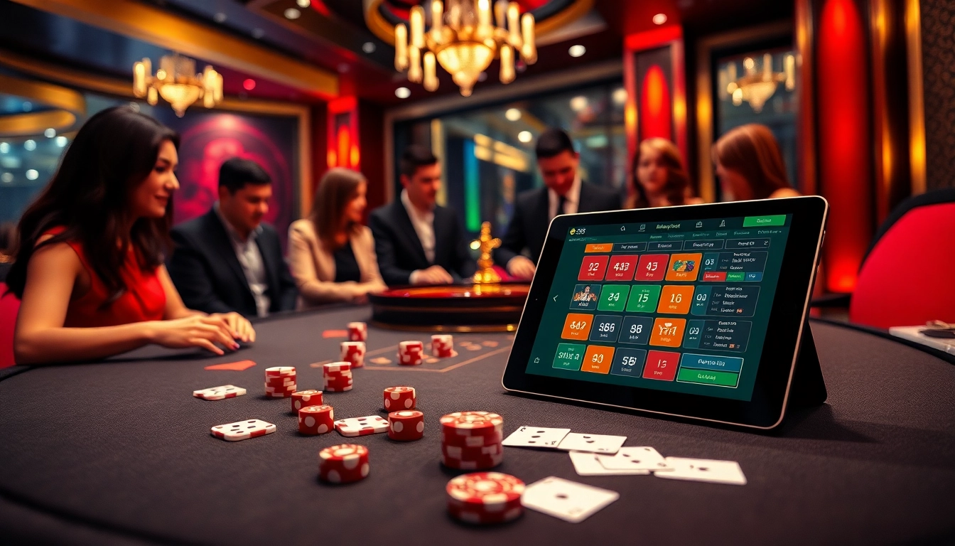 Experience the thrill at nhà cái Hay88 with a vibrant casino setup featuring chips and a roulette wheel.