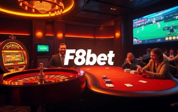 Engaging scene of F8bet showcasing poker, roulette, and slot machines for online gamblers.