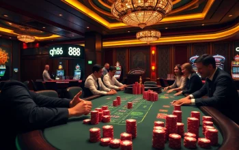 Players enjoying a professional gaming experience at qh88 casino with vibrant chips and roulette.