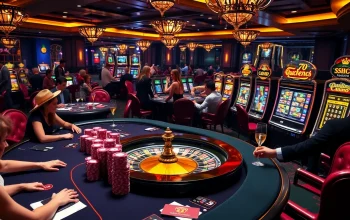 Players enjoying games at 789club, showcasing vibrant casino tables, poker chips, and an exciting atmosphere.