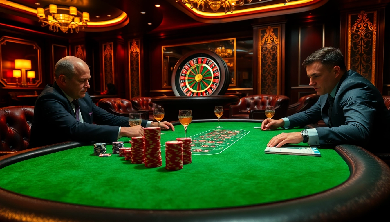 Engaging poker game scene with professional players, showcasing excitement at uu88 casino.