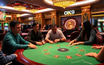 Engaging in high-stakes games at the luxurious casino table featuring OK9 elements.