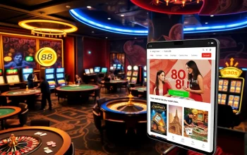 Players enjoying games at the trang chủ 88i Casino, featuring vibrant slot machines and a welcoming atmosphere.