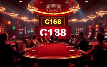 C168 poker table scene showcasing luxury and excitement in a casino environment.
