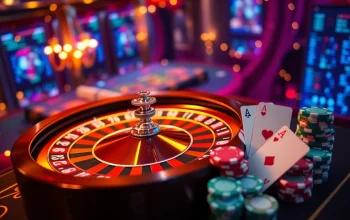Experience lô đề uy tín with vibrant online gambling visuals featuring roulette and poker games.