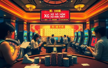 Xổ số hôm nay results displayed at an exciting lottery venue with players checking their tickets.