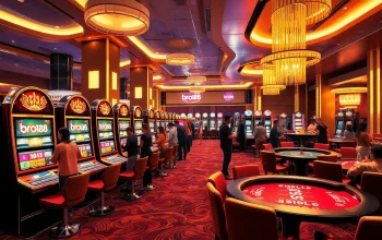 Experience the excitement of bro138 through vibrant casino action with slot machines and players.