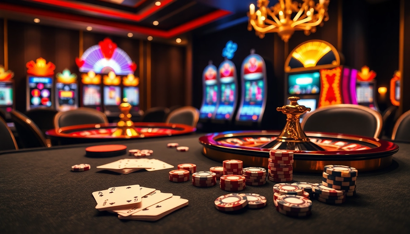 Experience thrilling casino action with NK88's vibrant slot machines and elegant gaming tables.