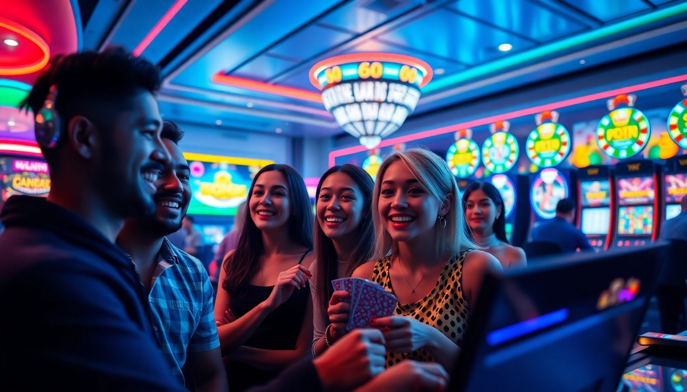 Exciting casino scene with players enjoying various games at ww88, showcasing thrilling digital gaming experiences.