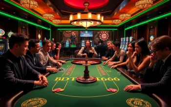Enjoying the thrill of BDTK66 at an exciting casino table with poker chips and roulette.