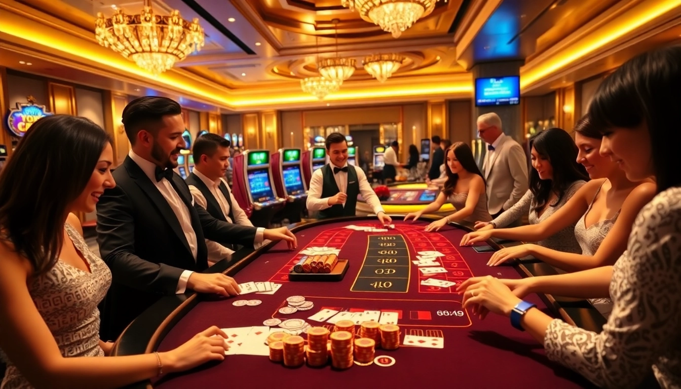 Engage in thrilling baccarat action at https://xx88.us/ with players placing bets at a luxury casino table.